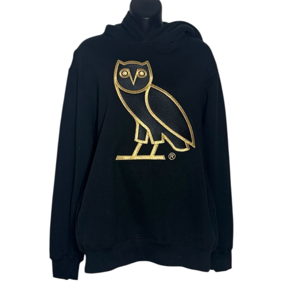 OVO og owl hoodie large black gold drake embroidered pullover  Octobers very own
